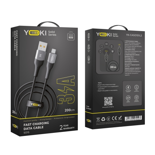 Купить USB YOKI SOLID YK-SO15 Micro 3A 2m, 2