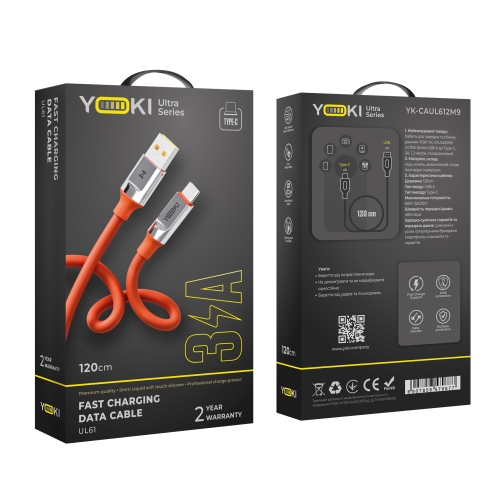 Купити Кабель USB YOKI ULTRA YK-UL61 Type-C 3A 1.2m, 2