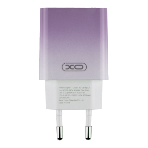 Мережевий Зарядний Пристрій XO CE18 1Type-C PD/QC 30W превью 4