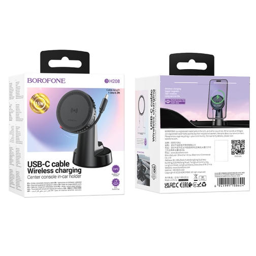 Купити Автотримач Borofone BH208 Mona Magnetic Wireless 15W