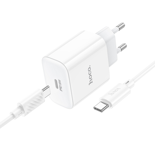 Купить Сетевое Зарядное Устройство Hoco C76A Pro 1USB-C PD/QC 30W+Type-C to Type-C, 3