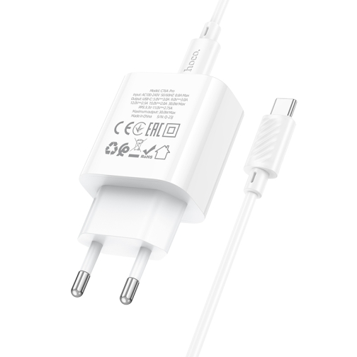 Купить Сетевое Зарядное Устройство Hoco C76A Pro 1USB-C PD/QC 30W+Type-C to Type-C, 7