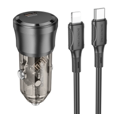 Купити Автомобільний Зарядний Пристрій Borofone BZ24 1USB-C QC/PD20W+Type-C to Lightning