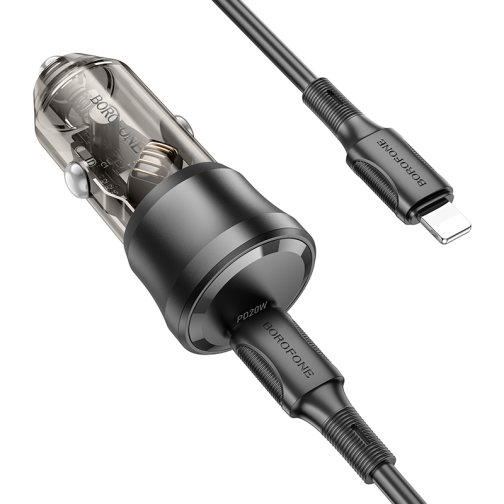 Автомобільний Зарядний Пристрій Borofone BZ24 1USB-C QC/PD20W+Type-C to Lightning превью 3