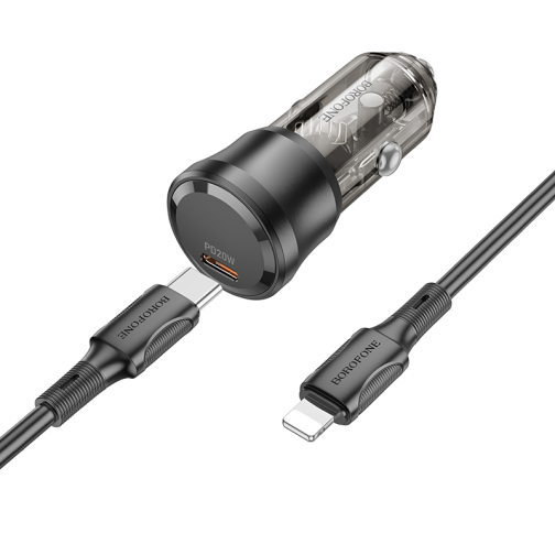 Автомобільний Зарядний Пристрій Borofone BZ24 1USB-C QC/PD20W+Type-C to Lightning превью 4