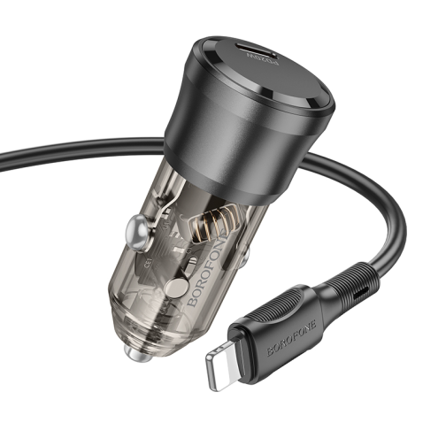 Автомобільний Зарядний Пристрій Borofone BZ24 1USB-C QC/PD20W+Type-C to Lightning превью 5