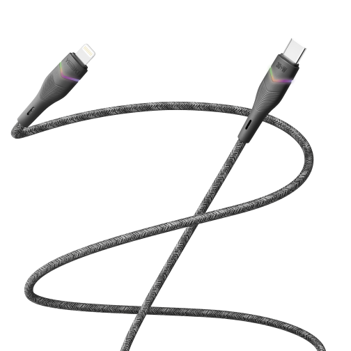 Купити Кабель USB YOKI RGB YK-RG24 Type-C to Lightning 30W 1.2m, 3