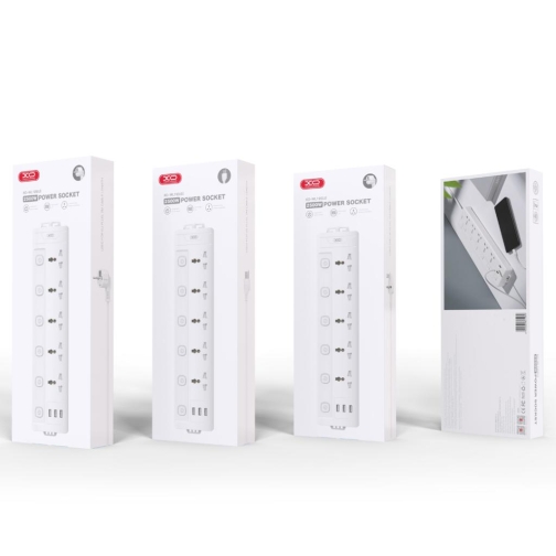 Купити Мережевий Подовжувач XO WL19 5AC+USB-A+1USB-C 2m