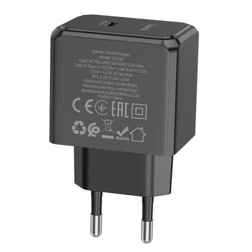 Купить Сетевое Зарядное Устройство Hoco CS13A 1USB-C PD/QC 20W, 6