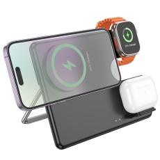 Купити Бездротовий Зарядний Пристрій Hoco CQ1 3-in-1 15W (for iWatch)