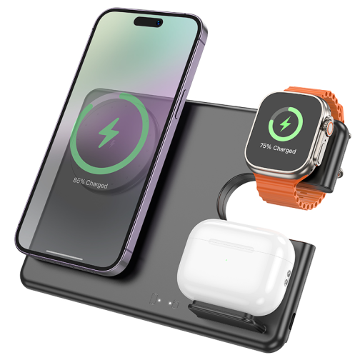 Бездротовий Зарядний Пристрій Hoco CQ1 3-in-1 15W (for iWatch) превью 3