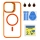 Купить Чехол TPU+PC+Metal Stand Case with MagSafe and Camera Lenses для iPhone 15 Pro Max Orange