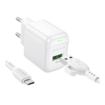 Купити Мережевий Зарядний Пристрій Borofone BAS42A 1USB QC3.0 18W+USB to Micro, 3