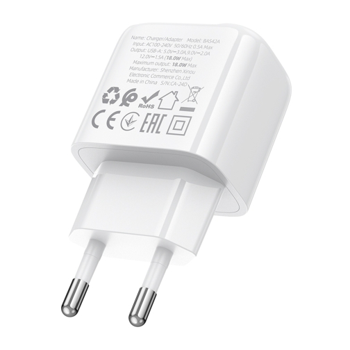 Купити Мережевий Зарядний Пристрій Borofone BAS42A 1USB QC3.0 18W, 6