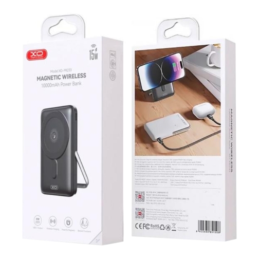 Купити Універсальна Мобільна Батарея Power Bank XO PR233 PD30W Magnetic wireless 15W Type-C with U-shaped holder 10000mAh, 2