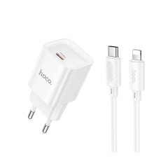 Купить Сетевое Зарядное Устройство Hoco C146A 1USB-C PD/QC 20W+Type-C to Lightning Купить Сетевое Зарядное Устройство Hoco C146A 1USB-C PD/QC 20W+Type-C to Lightning