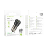 Купить Авто Зарядное Устройство Borofone BZ25 1USB/1USB-C QC/PD38W+Type-C to Lightning, 3