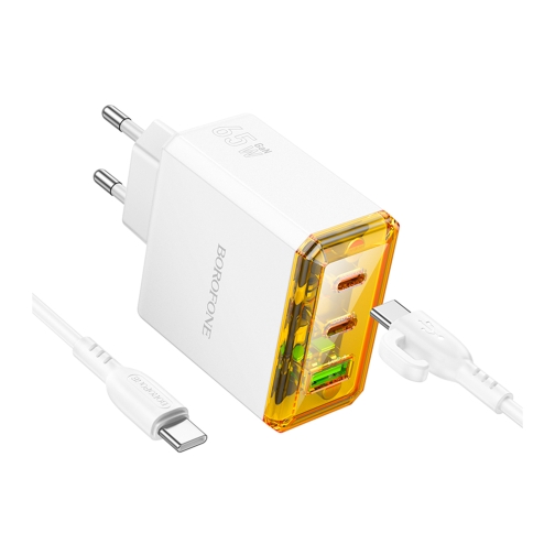 Купити Мережевий Зарядний Пристрій Borofone BAS34A 2Type-C/1USB PD/QC 65W Type-C to Type-C, 2