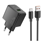 Купить Сетевое Зарядное Устройство Hoco CS17A 1USB Multi-Protocol 22.5W+USB to Type-C