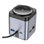 Купить USB Hub Hoco HB49 Type-C to HDTV+PD100W+USB3.0*3+SD+TF+RJ45(1Gbps)+Wireless 15W, 3