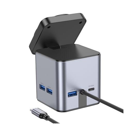Купить USB Hub Hoco HB49 Type-C to HDTV+PD100W+USB3.0*3+SD+TF+RJ45(1Gbps)+Wireless 15W, 6
