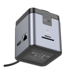 Купить USB Hub Hoco HB49 Type-C to HDTV+PD100W+USB3.0*3+SD+TF+RJ45(1Gbps)+Wireless 15W, 7