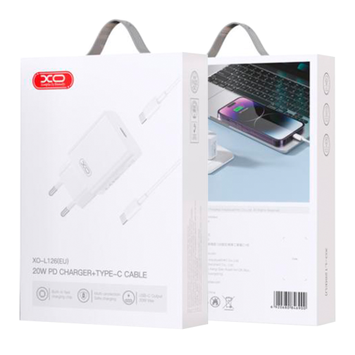 Мережевий Зарядний Пристрій XO L126 1USB-C PD/QC 20W+Type-C to Type-C превью 5