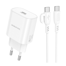 Купить Сетевое Зарядное Устройство Borofone BA82A 1USB-C PD/QC 25W+Type-C to Type-C Купить Сетевое Зарядное Устройство Borofone BA82A 1USB-C PD/QC 25W+Type-C to Type-C
