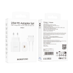 Купить Сетевое Зарядное Устройство Borofone BA82A 1USB-C PD/QC 25W+Type-C to Type-C, 2