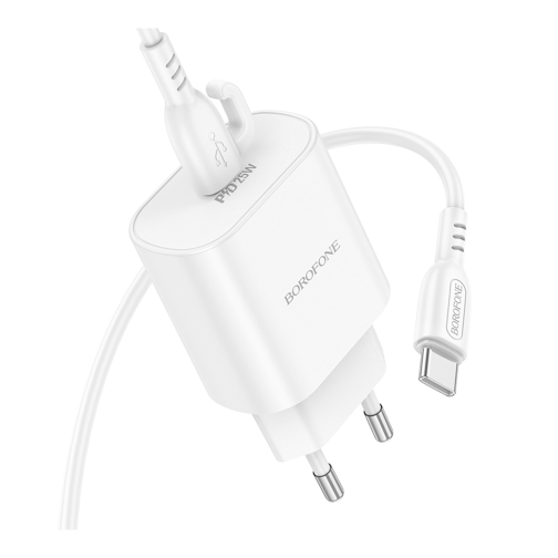 Купить Сетевое Зарядное Устройство Borofone BA82A 1USB-C PD/QC 25W+Type-C to Type-C, 4