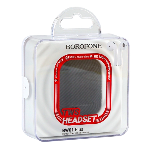 Купити Бездротова Стерео Гарнітура Borofone BW01 Plus TWS (carbon version), 2