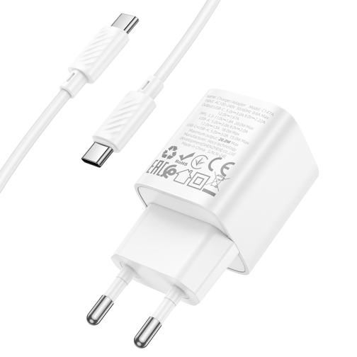 Купить Сетевое Зарядное Устройство Hoco C147A 1USB-C/1USB PD/QC 20W+Type-C to Type-C, 7