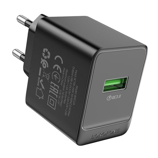 Купити Мережевий Зарядний Пристрій Borofone BAS12A 1USB QC3.0 18W, 3
