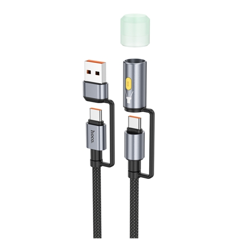 Купить USB Hoco U138 USB/USB-C to USB-C/LED Light 1.2m