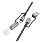 Купить USB Hoco U138 USB/USB-C to USB-C/LED Light 1.2m, 3