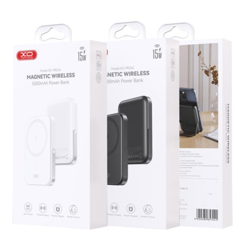 Купити Універсальна Мобільна Батарея Power Bank XO PR242 PD20W Magnetic wireless 15W Type-C with U-shaped holder 5000mAh, 2