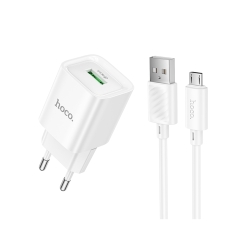 Купить Сетевое Зарядное Устройство Hoco C145A 1USB QC 18W+USB to Micro Купить Сетевое Зарядное Устройство Hoco C145A 1USB QC 18W+USB to Micro