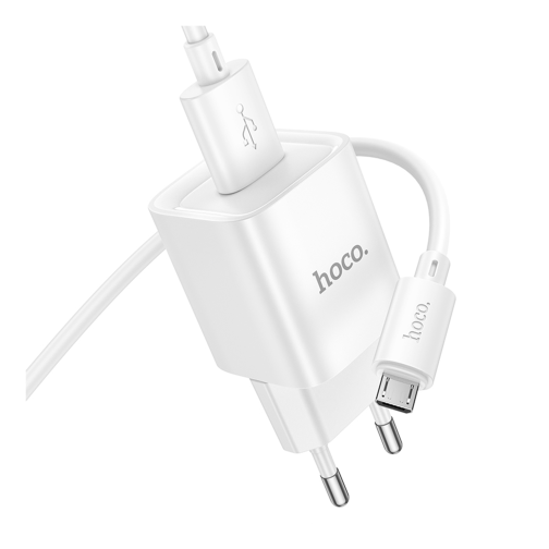 Мережевий Зарядний Пристрій Hoco C145A 1USB QC 18W+USB to Micro превью 5