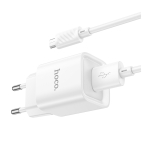 Купити Мережевий Зарядний Пристрій Hoco C145A 1USB QC 18W+USB to Micro, 6