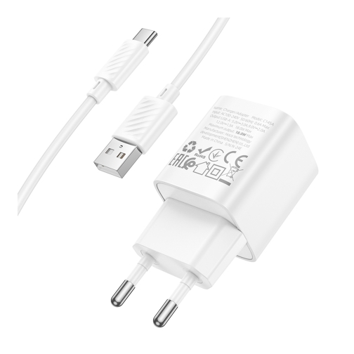 Купити Мережевий Зарядний Пристрій Hoco C145A 1USB QC 18W+USB to Type-C, 7