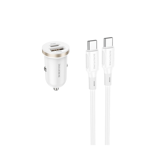 Купить Авто Зарядное Устройство Borofone BZ22 1USB/1USB-C QC/PD30W+Type-C to Type-C