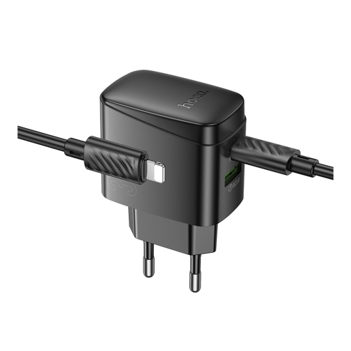Купити Мережевий Зарядний Пристрій Hoco CS61A 1USB/1USB-C PD/QC 30W+Type-C to Lightning, 5