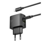 Купити Мережевий Зарядний Пристрій Hoco CS61A 1USB/1USB-C PD/QC 30W+Type-C to Lightning, 6