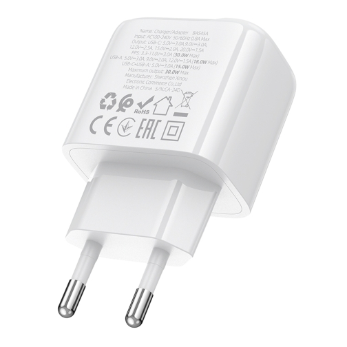 Купити Мережевий Зарядний Пристрій Borofone BAS45A 1USB-C/1USB PD/QC 30W, 5