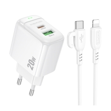 Купить Сетевое Зарядное Устройство Borofone BAS44A 1USB-C/1USB PD/QC 20W+Type-C to Lightning Купить Сетевое Зарядное Устройство Borofone BAS44A 1USB-C/1USB PD/QC 20W+Type-C to Lightning