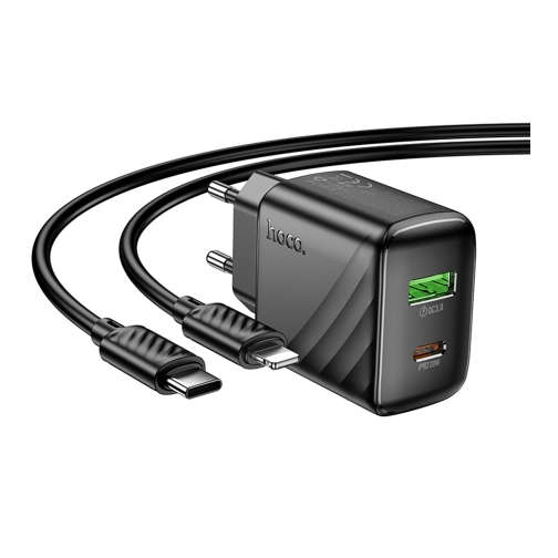 Купити Мережевий Зарядний Пристрій Hoco CS25A 1USB-C/1USB PD/QC 20W+Type-C to Lightning, 4