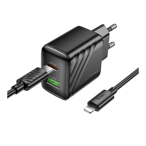 Купити Мережевий Зарядний Пристрій Hoco CS25A 1USB-C/1USB PD/QC 20W+Type-C to Lightning, 5