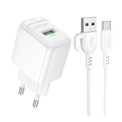 Купити Мережевий Зарядний Пристрій Borofone BAS42A 1USB QC3.0 18W+USB to Type-C