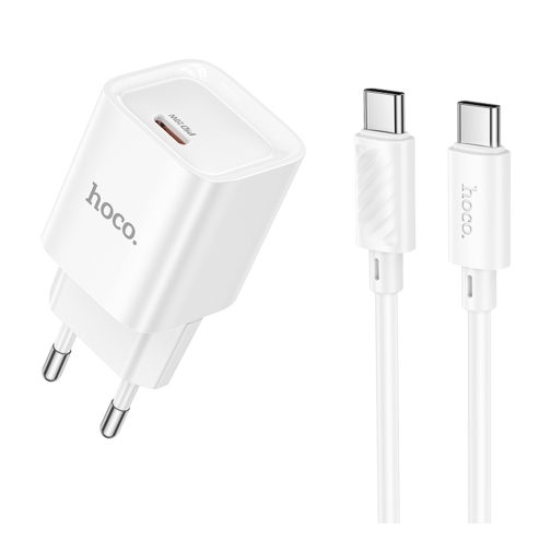Купити Мережевий Зарядний Пристрій Hoco C146A 1USB-C PD/QC 20W+Type-C to Type-C