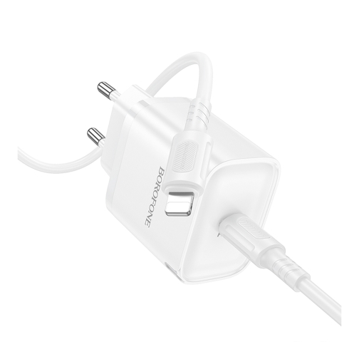 Купити Мережевий Зарядний Пристрій Borofone BA84A 1USB-C PD/QC 30W+Type-C to Lightning, 4